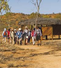 Trekkers embarking at the beginning of the Larapinta Trail, the old Telegraph Station |  <i>Peter Walton</i>