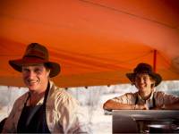 World Expeditions guides at work in the kitchen of the Larapinta semi-permanent campsites |  <i>Brett Boardman</i>
