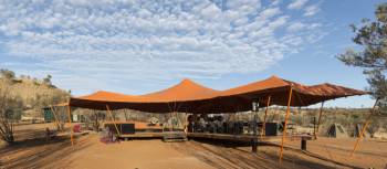 The Larapinta Camps canopies offer great shade under the outback skies | Brett Boardman