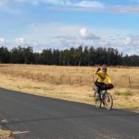 Happy cyclist on the route between Dubbo and Wellington | Michele Eckersley