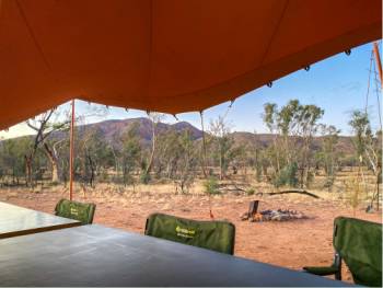 Dine and relax in comfort in the large communal area at our eco-camps |  <i>#cathyfinchphotography</i>