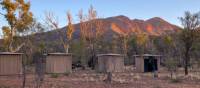 Our Fearless exclusive eco-comfort camp, with Mt Sonder behind | #cathyfinchphotography