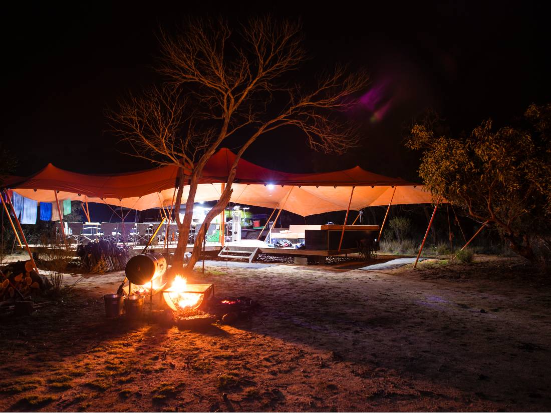 The Larapinta campsites offer stylish and comfortable facilities in an outback wilderness |  <i>Caroline Crick</i>