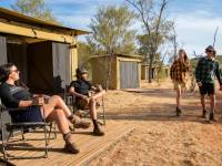 Trekkers relaxing on the porch of their campsites |  <i>Shaana McNaught</i>