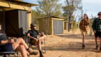 Trekkers relaxing on the porch of their campsites |  <i>Shaana McNaught</i>