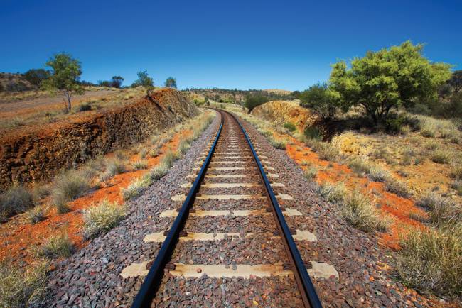 The Ghan Railway crosses the Larapinta Trail near Alice Springs |  <i>Graham Michael Freeman</i>