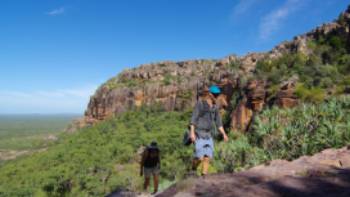 Trekking in to the stone country on the Nourlangie Massif, Kakadu