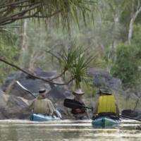 Pandanus trees shade the tropical Katherine River | Mick Jerram