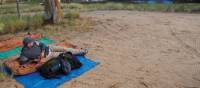 Relaxing at campsite on the Larapinta Trail | Latonia Crockett