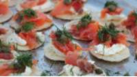 Smoked salmon canapes served at Charlie's camp on day 2 Classic Larapinta Trek in Comfort. |  <i>Ayla Rowe</i>