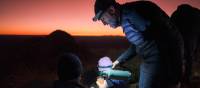 Enjoying a hot cuppa on top of Mt Sonder at sunrise | Luke Tscharke