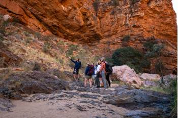 Our knowledgeable guides are one of the many highlights on the Larapinta Trail |  <i>Shaana McNaught</i>