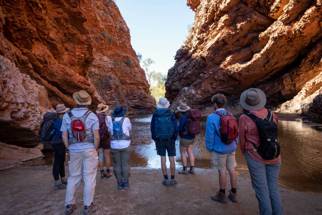 Hikers admiring Simpsons Gap |  <i>Shaana McNaught</i>