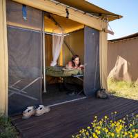 Relaxing at our exclusive eco-comfort camps on the Larapinta | Shaana McNaught