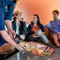 The communal living area at our eco-comfort camps is the ideal place to relax after a day on the trail | Shaana McNaught