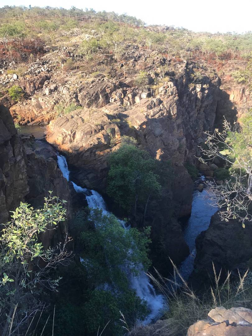 Birds eye view of a waterfall on the Jatbula Trail |  <i>Holly Van De Beek</i>