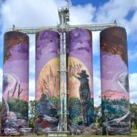 Incredible silo art on the Boyne Burnett Inland Rail Trail.