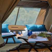 Our comfortable camping set up includes real mattresses | K. Holmes