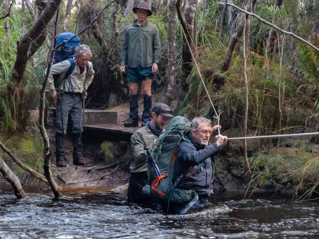 Expect river crossings when trekking Tasmania's South Coast Track |  <i>John Dalton</i>