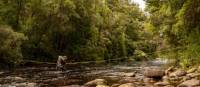 Crossing a river on the South Coast Track in Tasmania | John Dalton