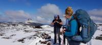 Hikers on the Overland Track during winter