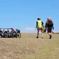 Cycling on Maris Island, Tasmania