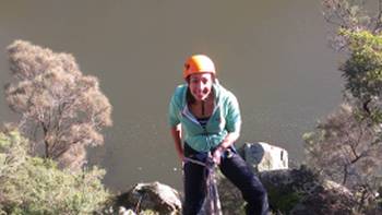 Cataract Abseil 1,Mountain Bike and Rock Climbing Tasmania Rock climbing in Cataract Gorge, near Launceston