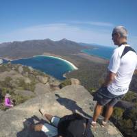 Looking down towards Wineglass Bay from the top of Mt Amos | Brad Atwal