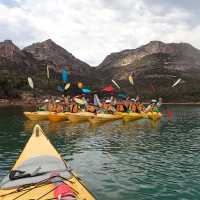 Kayaking in Coles Bay beneath the Hazards | Ashton Sayer