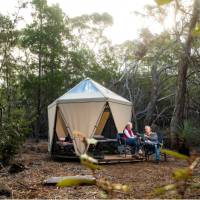 Sleep comfortably in our spacious tents on Flinders Island | Lachlan Gardiner