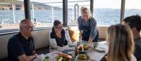 Our chef prepares meals of gourmet Tasmanian seafood