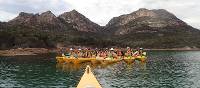 Kayaking on Coles Bay, beneath the Hazards