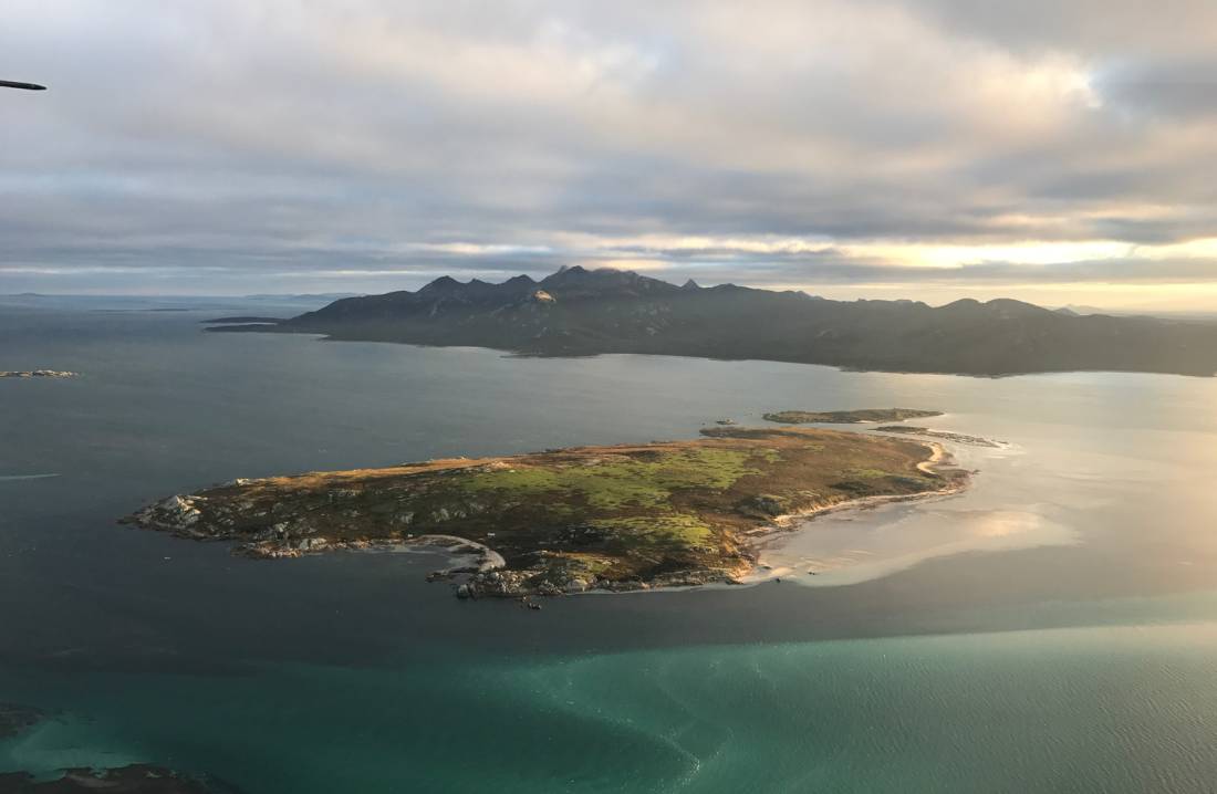 Flying over the Franklin Sound on the way to Flinders Island | <i>Matt Presland</i>