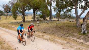 Cycling through Beechworth on the Murray to Mountains Rail Trail