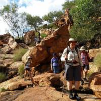 A group admires the stunning scenery