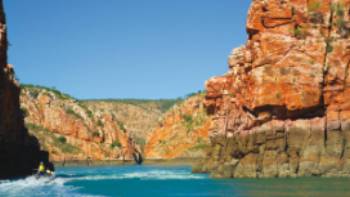 Gap with horizontal waterfall, Talbot Bay, near Buccaneer Archipelago