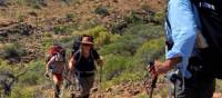 Trekking up gully Cape Range