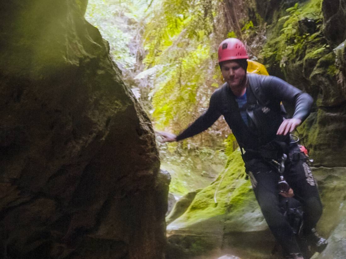 Zac Efron in Empress Falls canyon, Blue Mountains