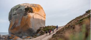 Walkers near Castle Rock, Flinders Island